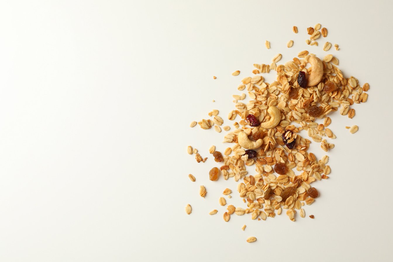 Granola with Fruits and Nuts Flatlay